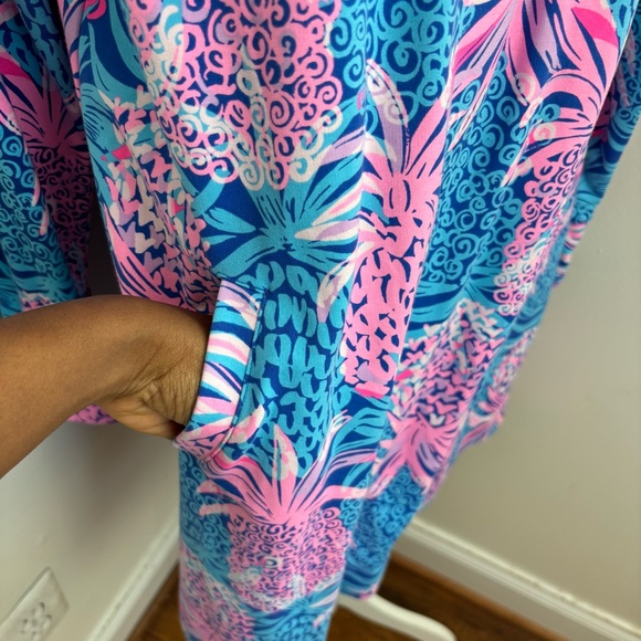 Lilly Pulitzer Skipper Dress in the Borealis Blue Tropic Down Low Print size XL - Picture 8 of 13